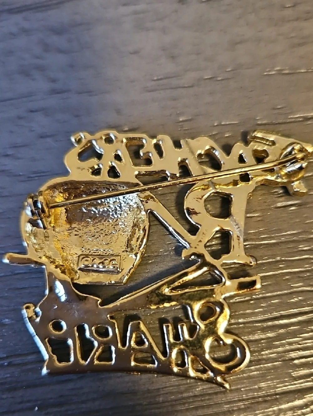 Vintage 80s AJC Brooche Teachers R Sharp Gold Tone EUC Gift Lapel Art
